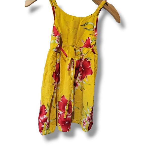 Aloha Fashion Girls Yellow Tropical Floral Vacation Dress – Size 8, Sleeveless - Picture 5 of 8